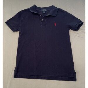 Polo Ralph Lauren Shirt Boys Size 7 Black Short Sleeve Pony Logo